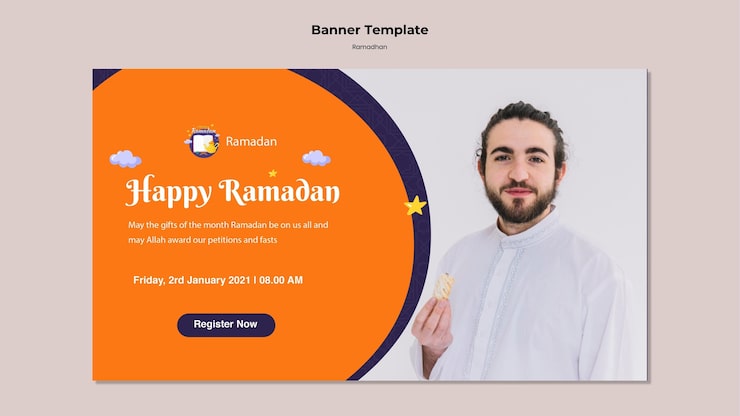 Miễn phí PSD mẫu banner ramadan có ảnh