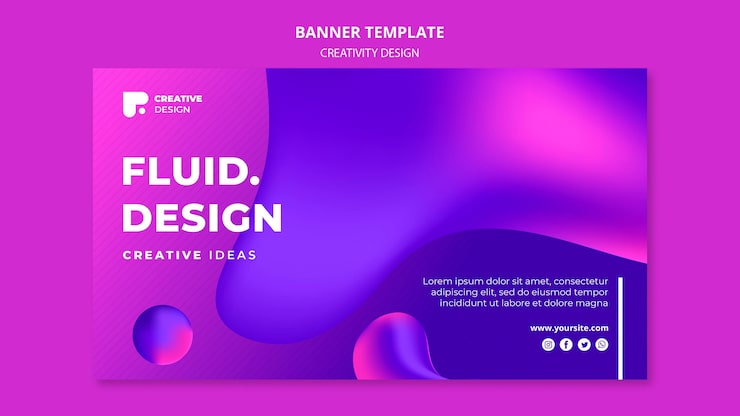 Miễn phí PSD mẫu banner thiết kế chất lỏng