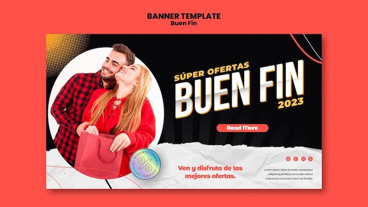 Miễn phí PSD mẫu banner thiết kế phẳng buen fin