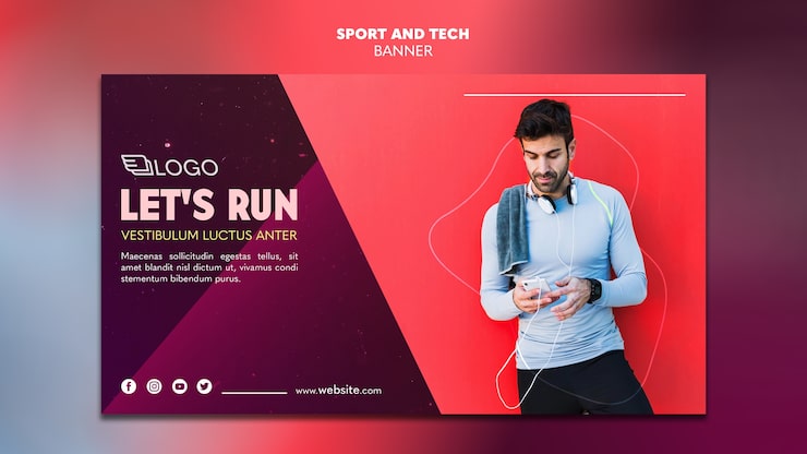 Miễn phí PSD mẫu banner thiết kế thể thao & công nghệ