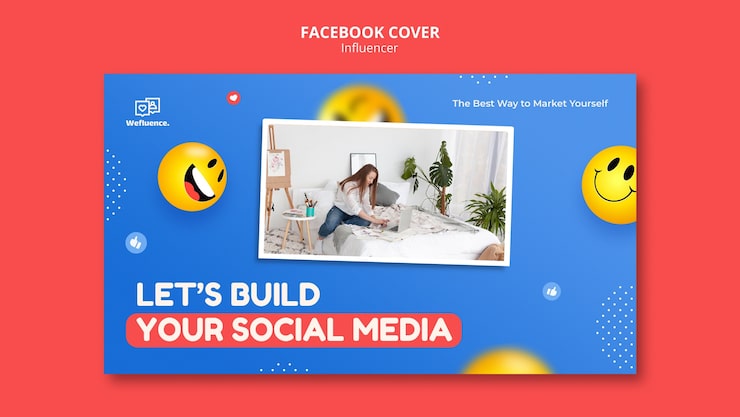 Miễn phí PSD mẫu bìa facebook người ảnh hưởng thiết kế phẳng
