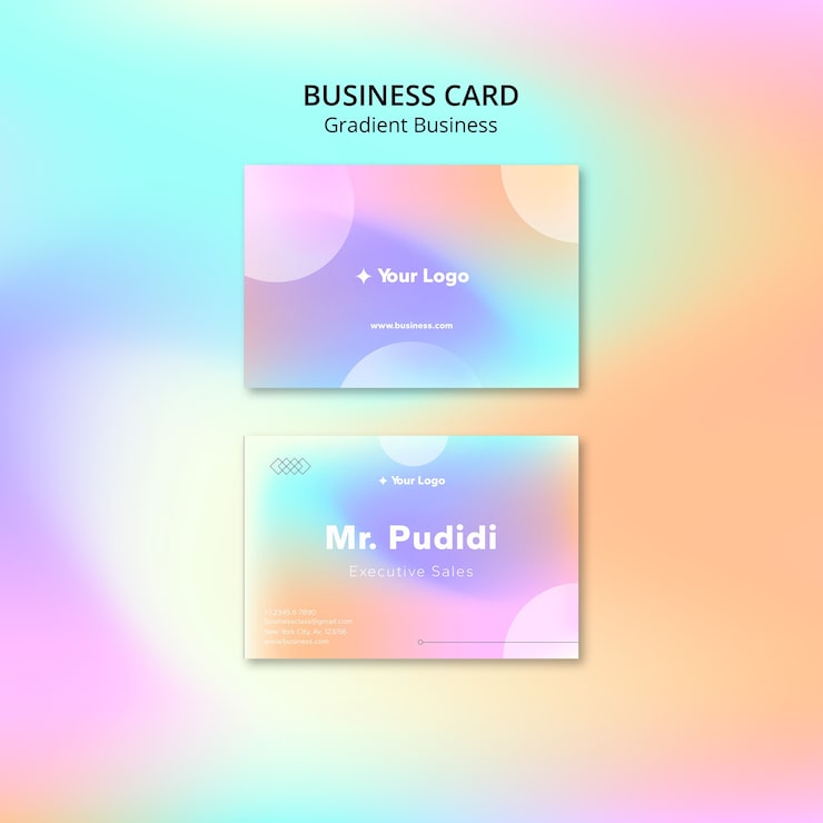 Miễn phí PSD mẫu danh thiếp gradient gradient