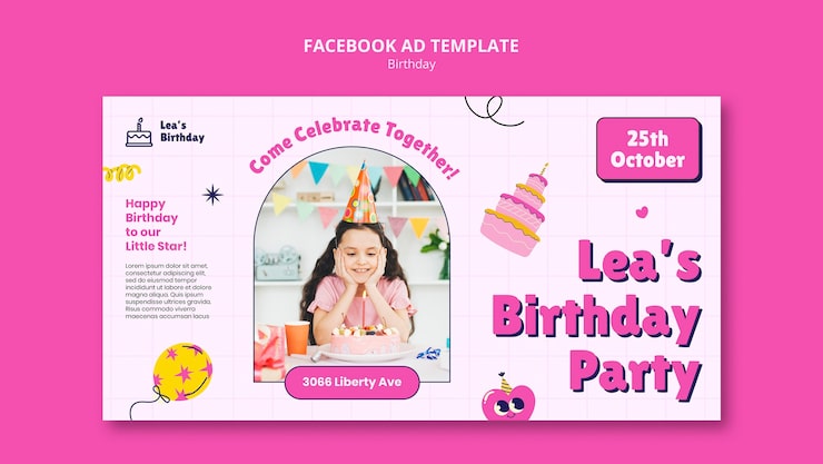Miễn phí PSD mẫu facebook kỷ niệm sinh nhật