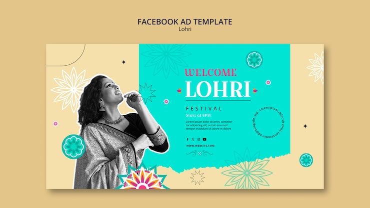 Miễn phí PSD mẫu facebook lễ hội lohri
