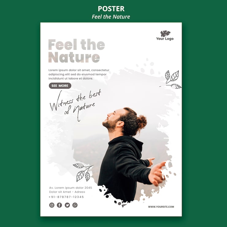 Miễn phí PSD mẫu poster chủ đề thiên nhiên