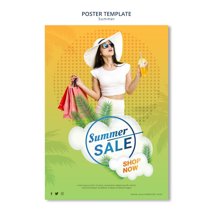 Miễn phí PSD mẫu poster giảm giá hè