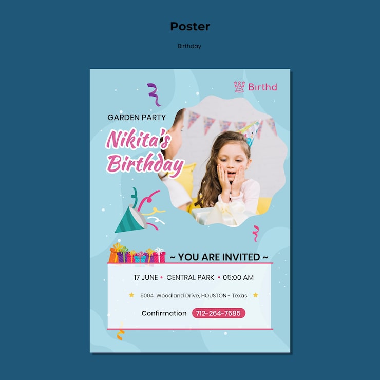 Miễn phí PSD mẫu poster mừng sinh nhật