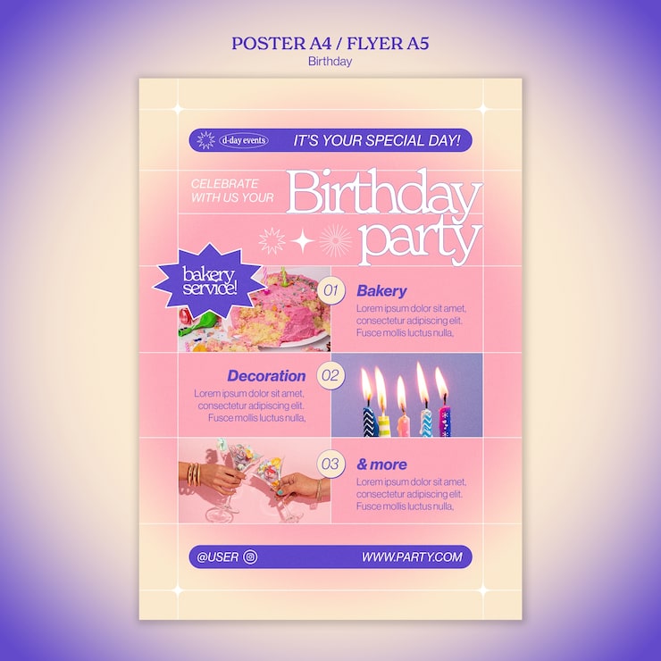 Miễn phí PSD mẫu poster mừng sinh nhật