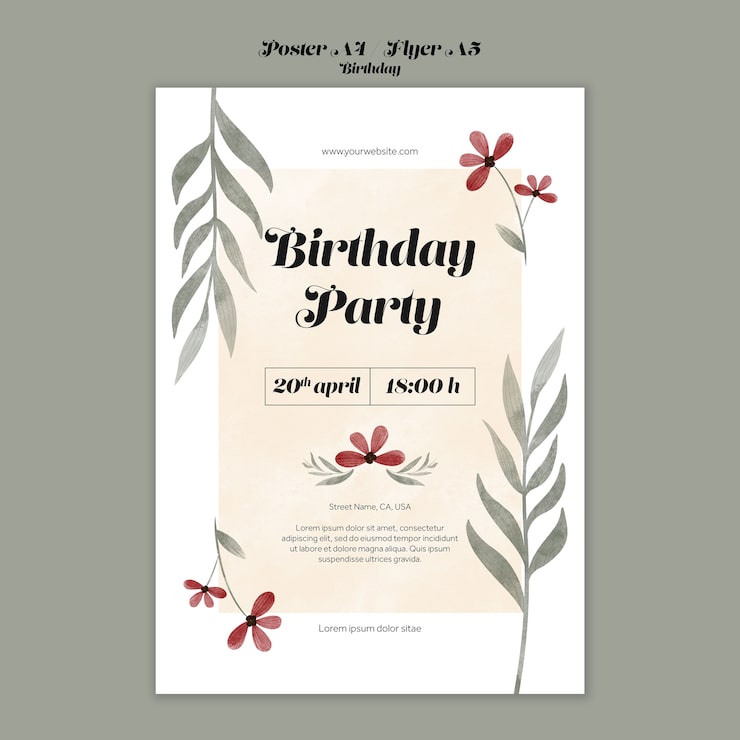 Miễn phí PSD mẫu poster mừng sinh nhật