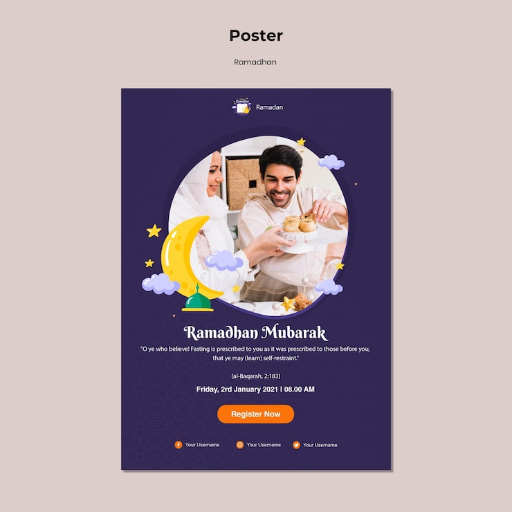 Miễn phí PSD mẫu poster ramadan có ảnh