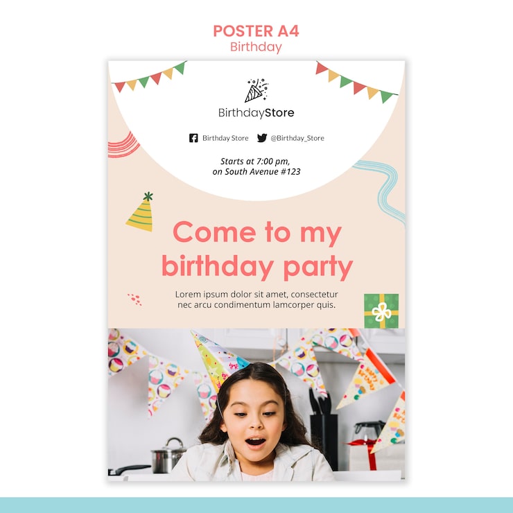 Miễn phí PSD mẫu poster sinh nhật