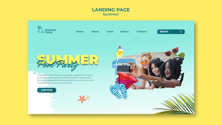 Miễn phí PSD mẫu template trang đích cho kỳ nghỉ hè