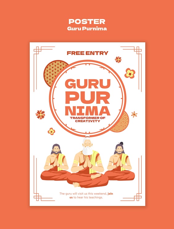 Miễn phí PSD mẫu thiệp chúc mừng guru purnima