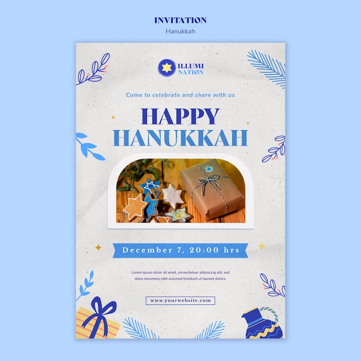 Miễn phí PSD mẫu thiết kế hanukkah
