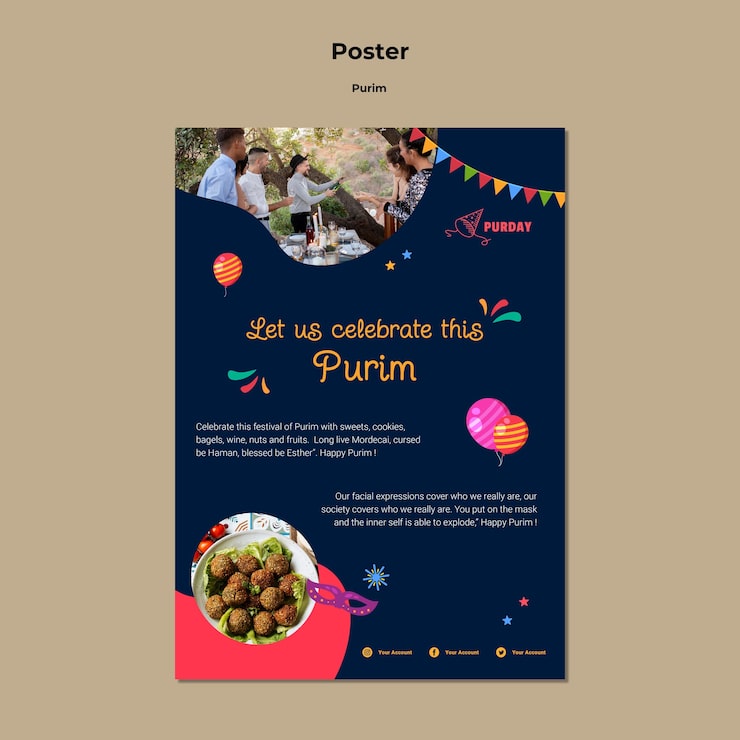 Miễn phí PSD mẫu thiết kế purim phẳng