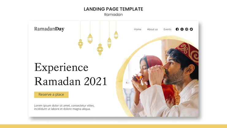Miễn phí PSD mẫu trang chủ ramadan tuyệt đẹp