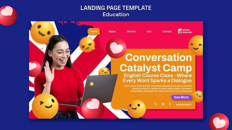 Miễn phí PSD mẫu trang đích ưu đãi giáo dục