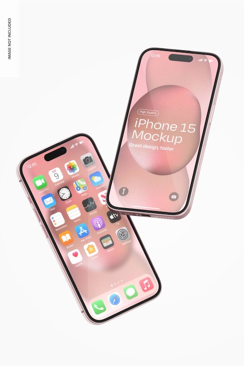 Miễn phí PSD mô hình iphone 15 phối cảnh