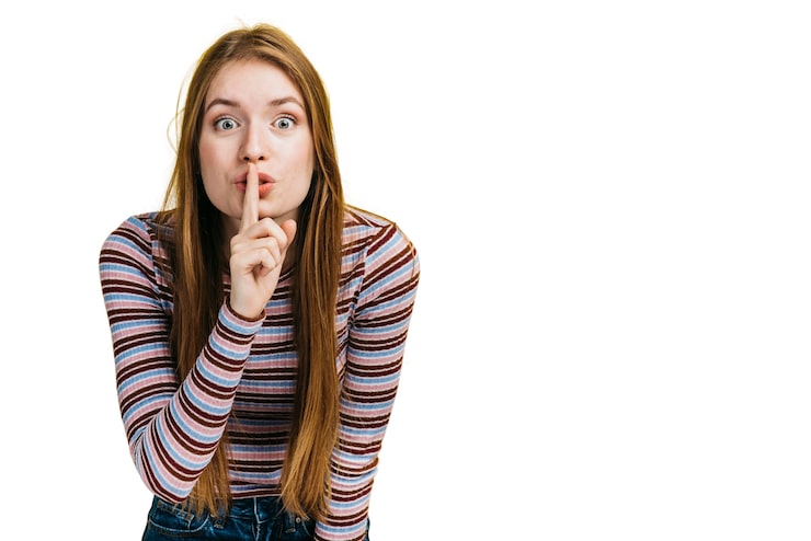 Miễn phí PSD người phụ nữ biểu cảm đang ra hiệu