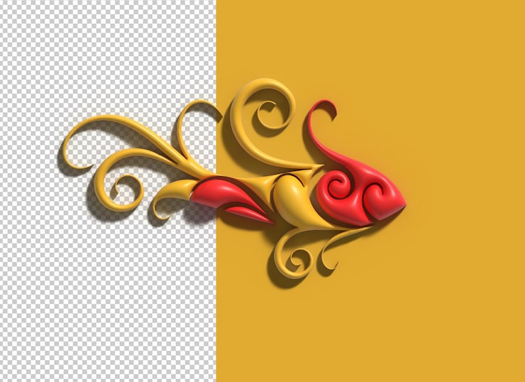 Miễn phí PSD thiết kế minh họa 3d biểu tượng cá