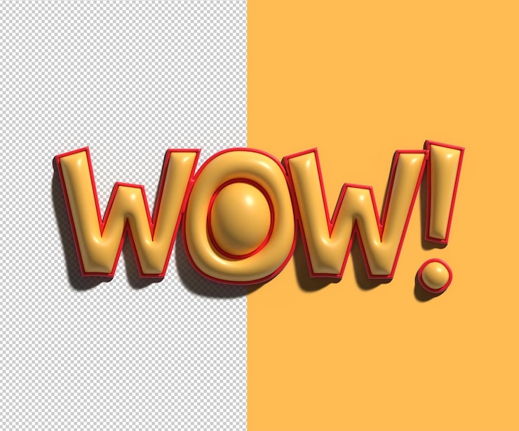 Miễn phí PSD wow! thiết kế minh họa 3d thư pháp tập tin psd trong suốt