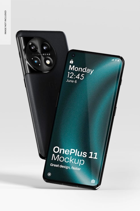 PSD 11 mockup de l'avant et de l'arrière du oneplus view 02