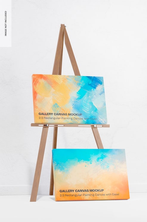 PSD 2:3 lienzo de pintura rectangular con maquillaje de caballete