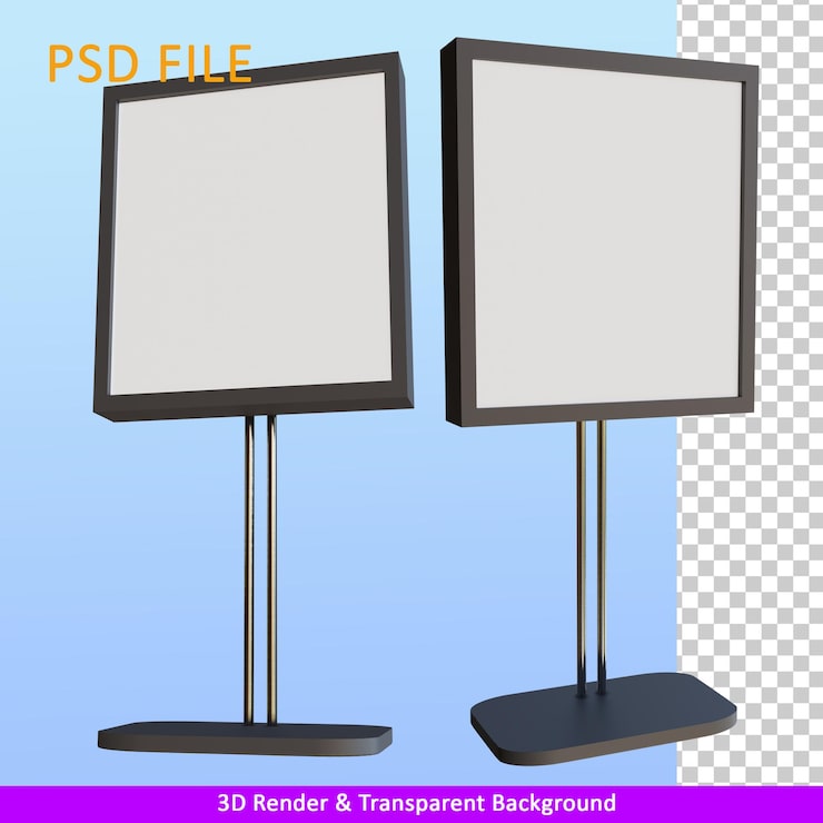 PSD 3d renderizar informações de exibição lcd