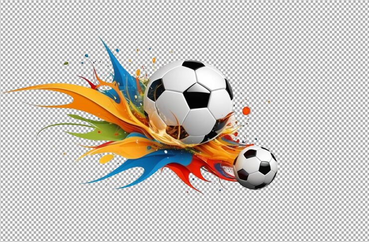 PSD abstracto de fútbol o fútbol que representa un juego fluido