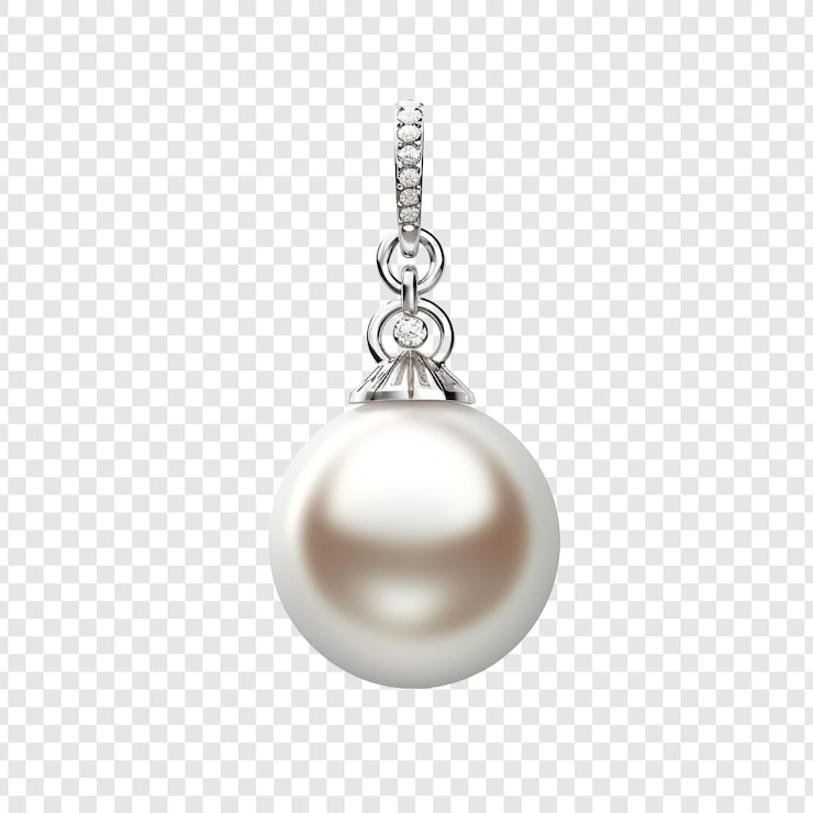 PSD anting atau kalung hiasan mutiara tanpa item perempuan terisolasi pada latar belakang transparan