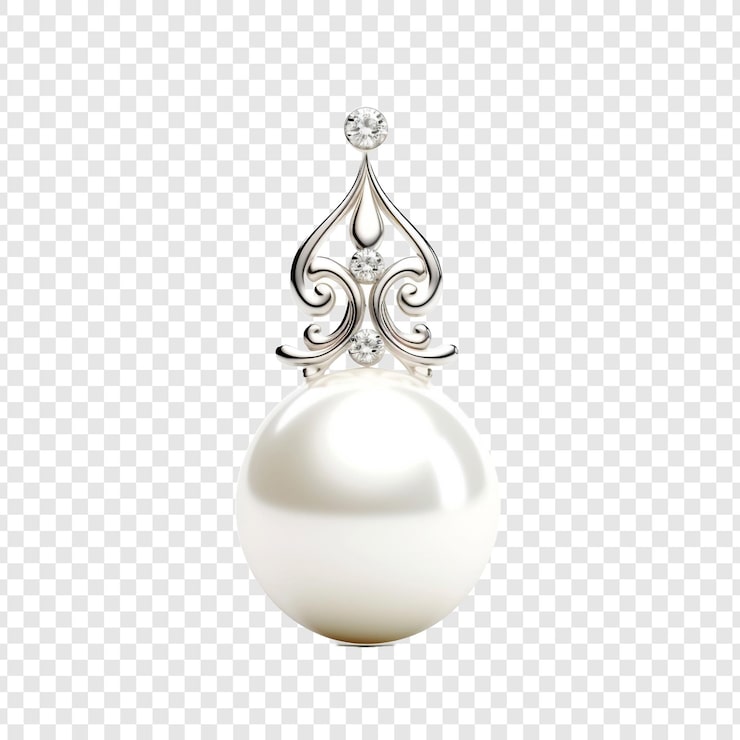 PSD anting atau kalung hiasan mutiara tanpa item perempuan terisolasi pada latar belakang transparan