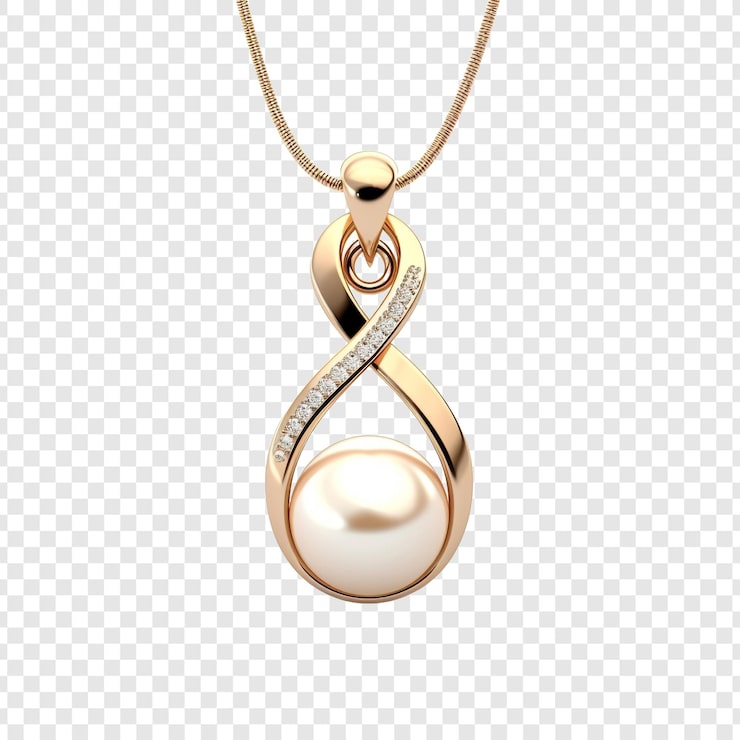PSD anting atau kalung hiasan mutiara tanpa item perempuan terisolasi pada latar belakang transparan