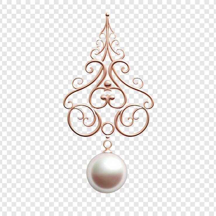 PSD anting atau kalung hiasan mutiara tanpa item perempuan terisolasi pada latar belakang transparan