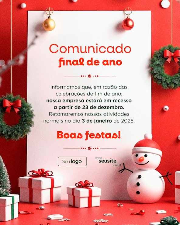 PSD anúncio de natal nas redes sociais