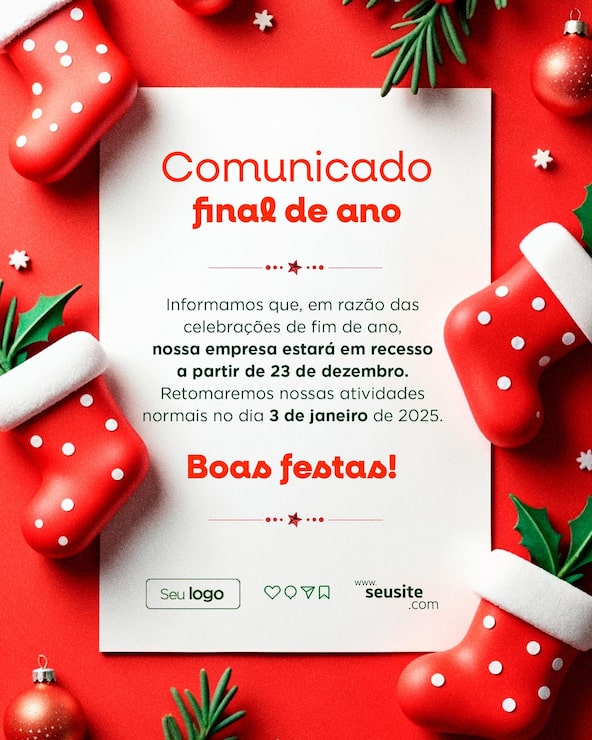 PSD anúncio de natal nas redes sociais