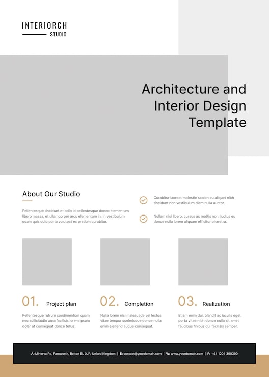 PSD architettura d'interno design d'interno volantino