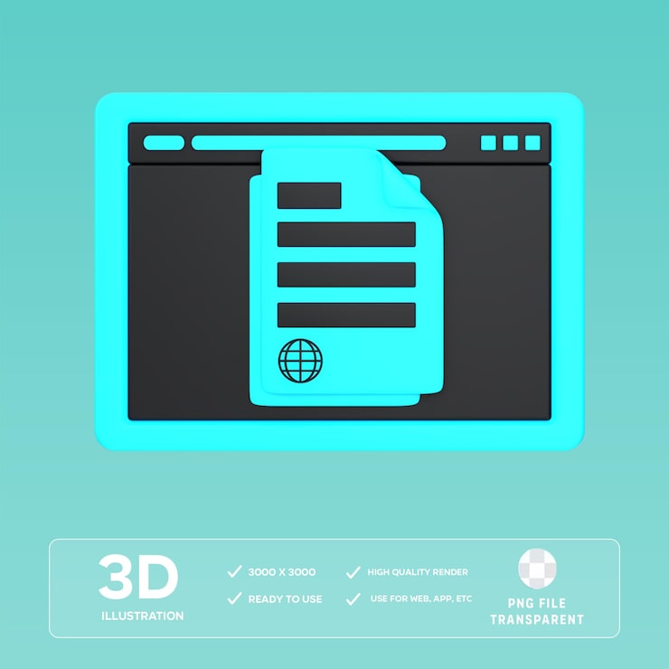 PSD archivo de sitio web psd ilustración en 3d