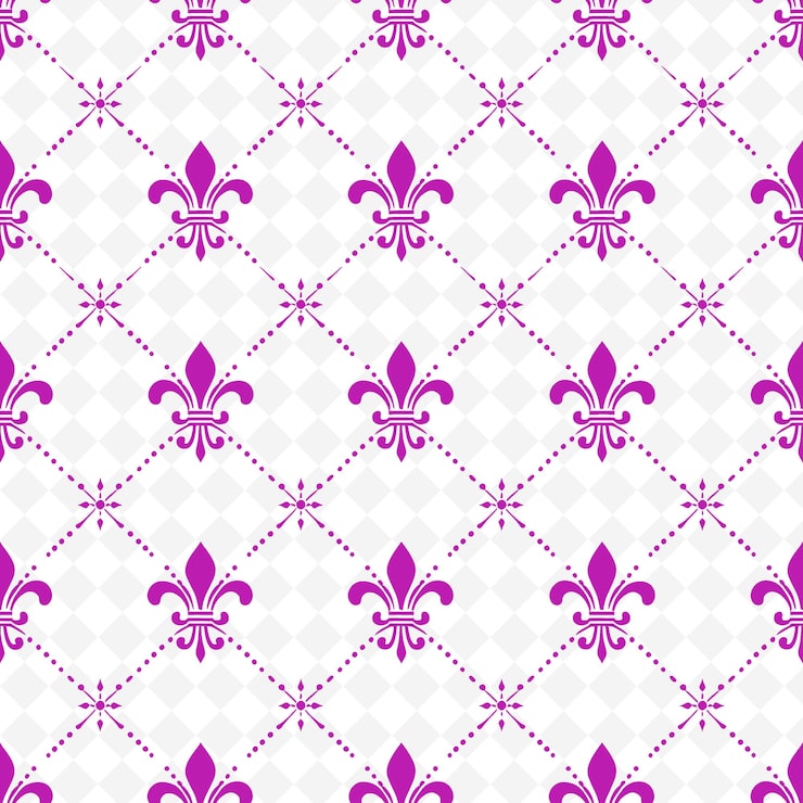 PSD aristokratisches fleur de lis-muster mit baseball-ikonen und von der natur inspirierte abstrakte konturkunst