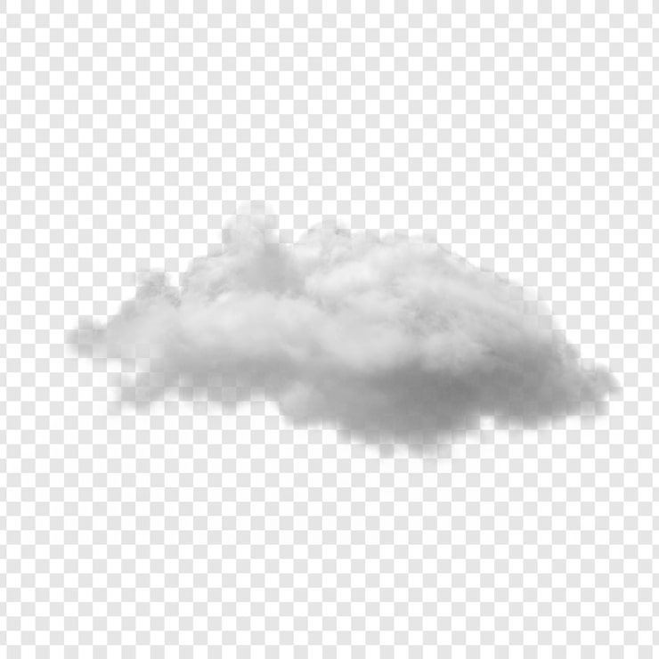 PSD awan cumulus putih halus terisolasi dengan latar belakang transparan