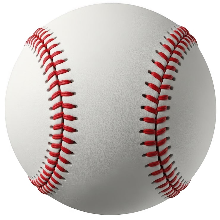 PSD balle de baseball blanche avec des coutures rouges