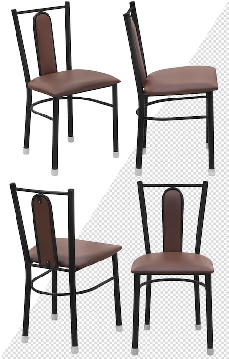 PSD banco para casa ou café. um elemento do interior. isolado do fundo. em diferentes ângulos