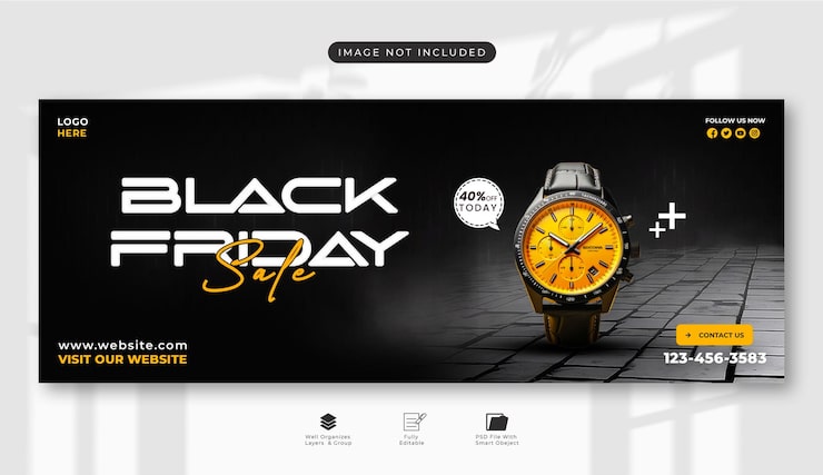 PSD banner de oferta de viernes negros banner de redes sociales de viernes negros diseño de banners de viernes negros