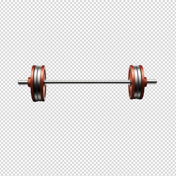PSD barbell industrial aislado sobre un fondo transparente de png