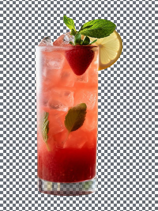 PSD bebidas de limonada de fresa aisladas sobre fondo transparente