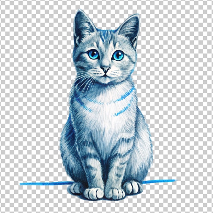 PSD belo retrato de gato isolado