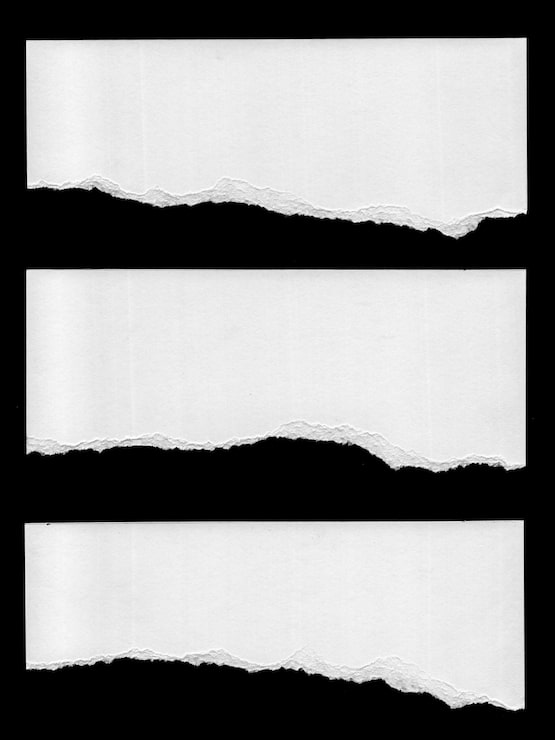 PSD el borde del papel rasgado blanco en fondo negro