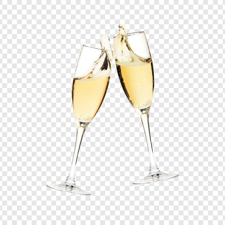 PSD brindis con champán, celebración y copas de vino espumoso