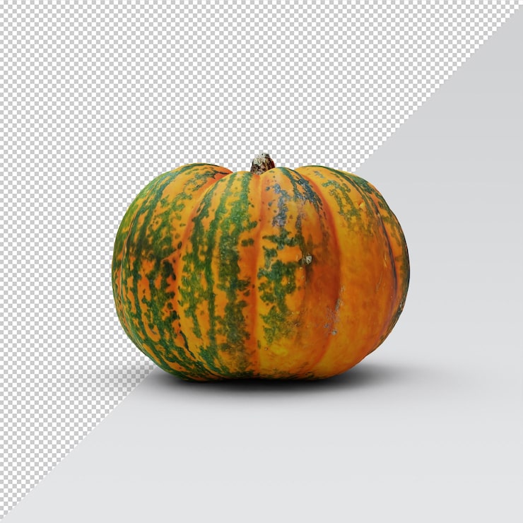 PSD calabaza mandarina aislado