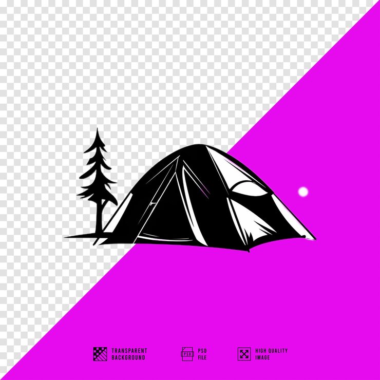 PSD camping-silhouette durchsichtige png-datei