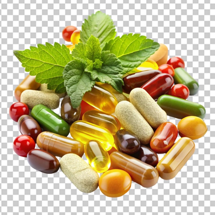 PSD capsula de vitamina e y cápsula de aceite mineral aisladas sobre un fondo transparente png y psd